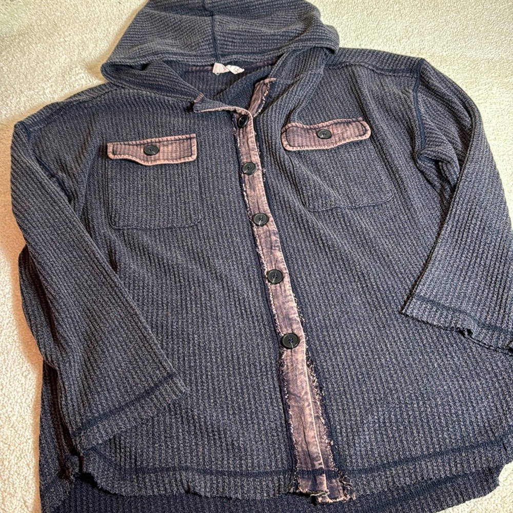 Waffle Knit Button Down - image 1